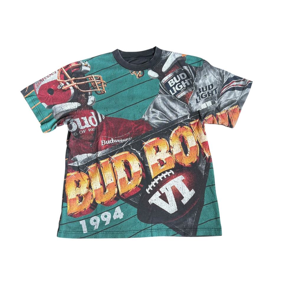 Budweiser Bud Bowl VI Aop Tee Shirt Mens Medium